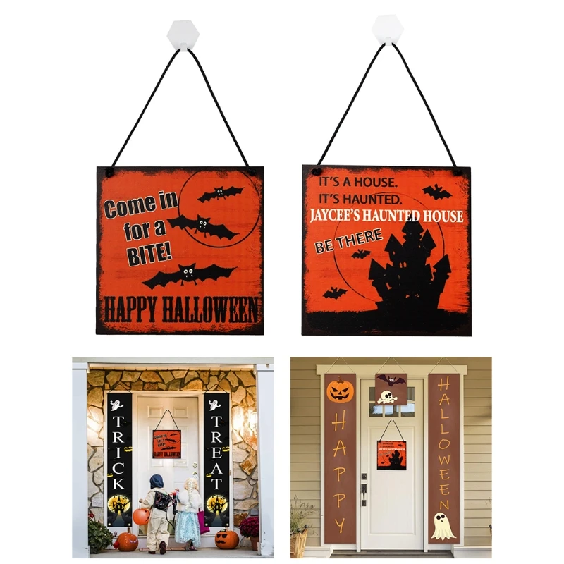 Настенный деревянный подвесной знак на Хэллоуин двор с привидениями украшение