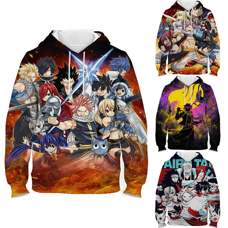 

Children Fairy Tail 3D Printing Hoodie Toddler Cartoon Sweatshirt Harajuku Kids Boys Girls Anime Pullover Autumn Coat Clothes