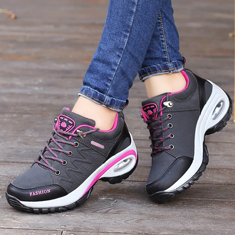 Женская повседневная обувь на шнуровке дышащие Нескользящие кроссовки