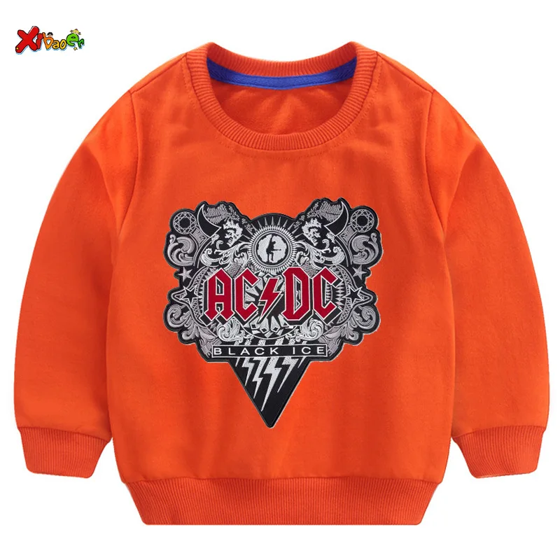 kids sweatshirts toddler boys sweatshirts autumn ACDC Kids fashion Sweatshirt white baby girl Cotton Pullover cute long sleeves - Цвет: sweatshirt orange
