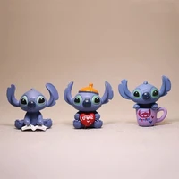 3pcs disney lilo stitch 3cm mini action anime doll pvc action figures toys for kids gifts
