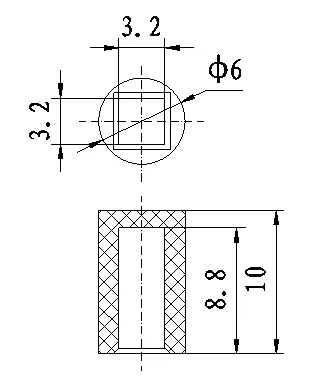 100 шт цилиндрическая Кнопка A113 2 4*10 мм светильник 6*7 3 сенсорная квадратная головка