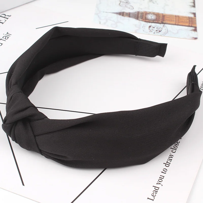 

2021 Non-slip Resilience Retro Solid Wide Headband Hair Band Hair Hoop Bezel Women Girls Hairbands Hair Accessories Headwear