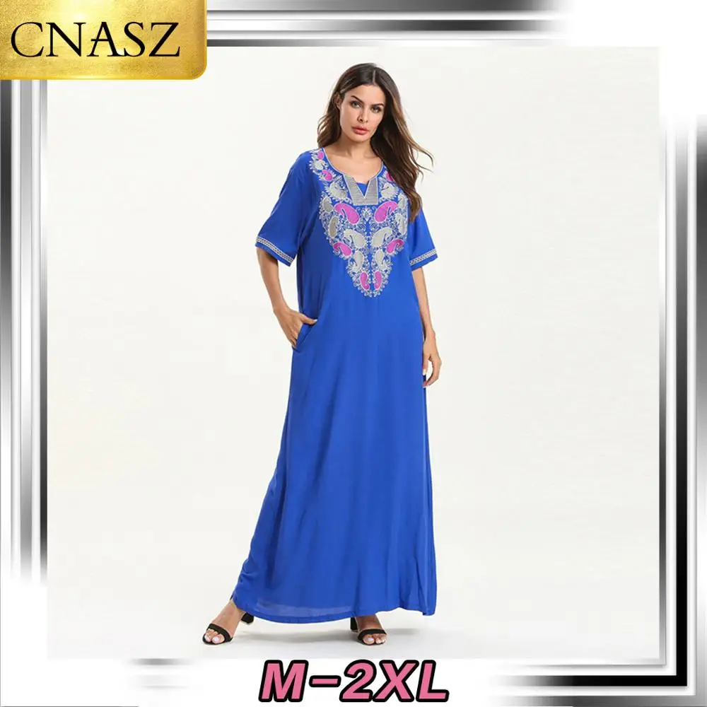 Мусульманское модное платье с вышивкой мусульманская Турция длинная юбка