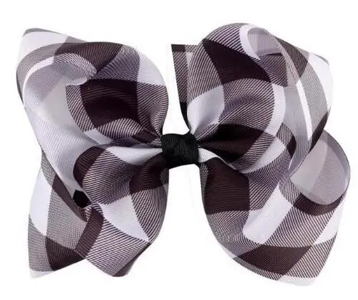 Плед волосы бант зажим для волос 7 дюймов Большой Красный заколка с клетчатым