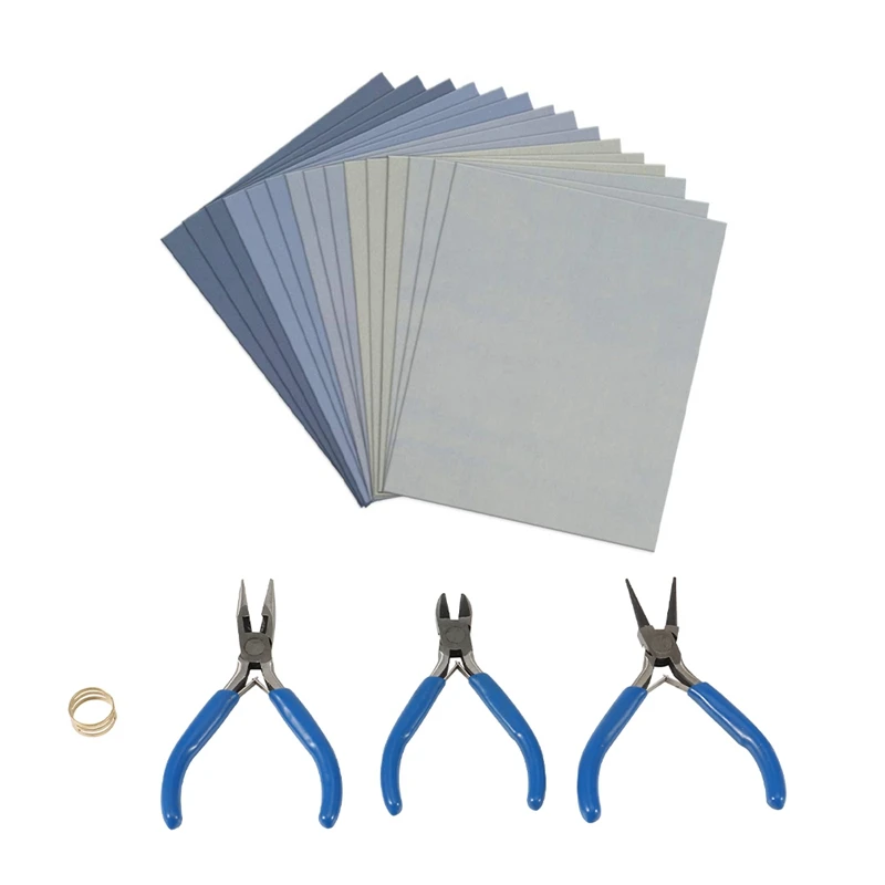 

15 шт., высокозернистость, стандартный ассортимент для автомобиля с 3 шт. ювелирных плоскогубцев, мини-плоскогубцы, самодельные плоскогубцы, ...