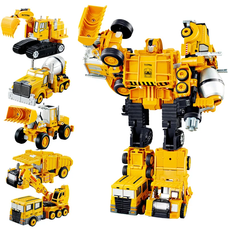 Робот трансформер 2 в 1 машинка из металлического сплава инженерная строительная