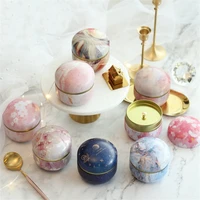510pcs marble sakura candy box round iron gift boxes wedding birthday scented tea candy packing box party favors giveaway gifts