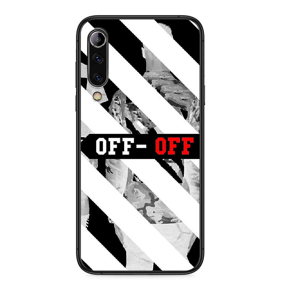 

Fashion Off Ow Brand Phone case For Xiaomi Mi note 10 A3 9 MAX 3 A2 8 9 Lite Pro ultra black coque soft prime silicone shell 3D