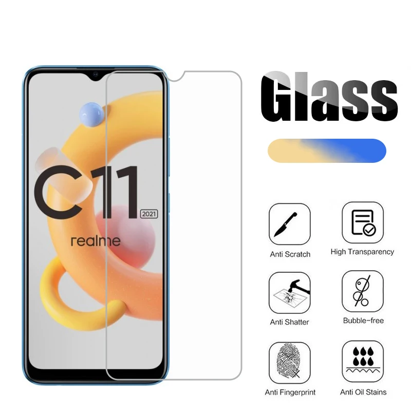 2 шт. Защитное стекло для экрана протектор Realme C11 2021 защитная пленка из