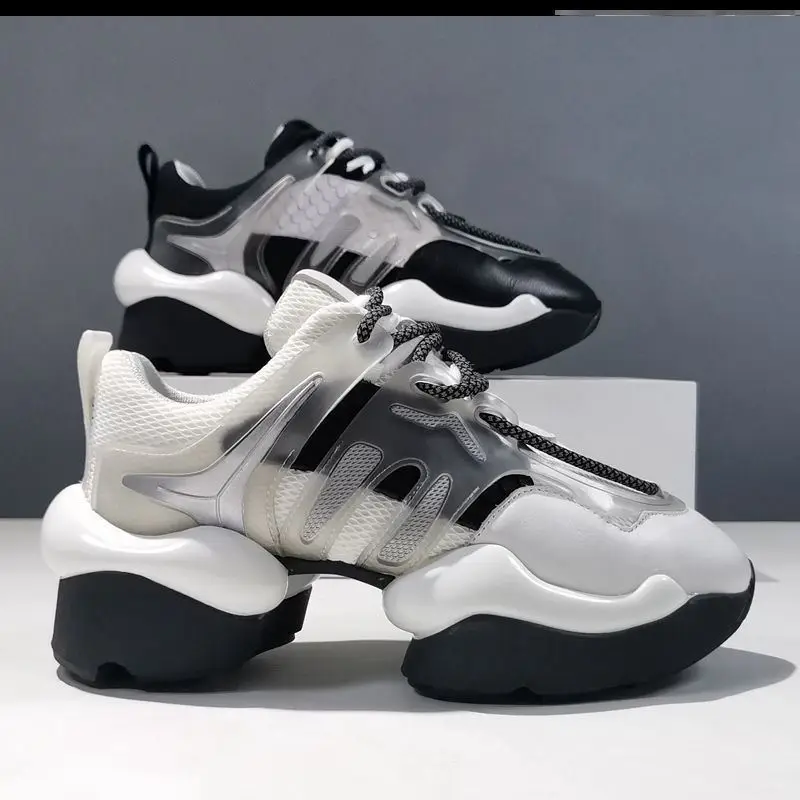 2021 dad shoes women's European station autumn new breathable net red cake thick soled shoes leisure sports leisure running