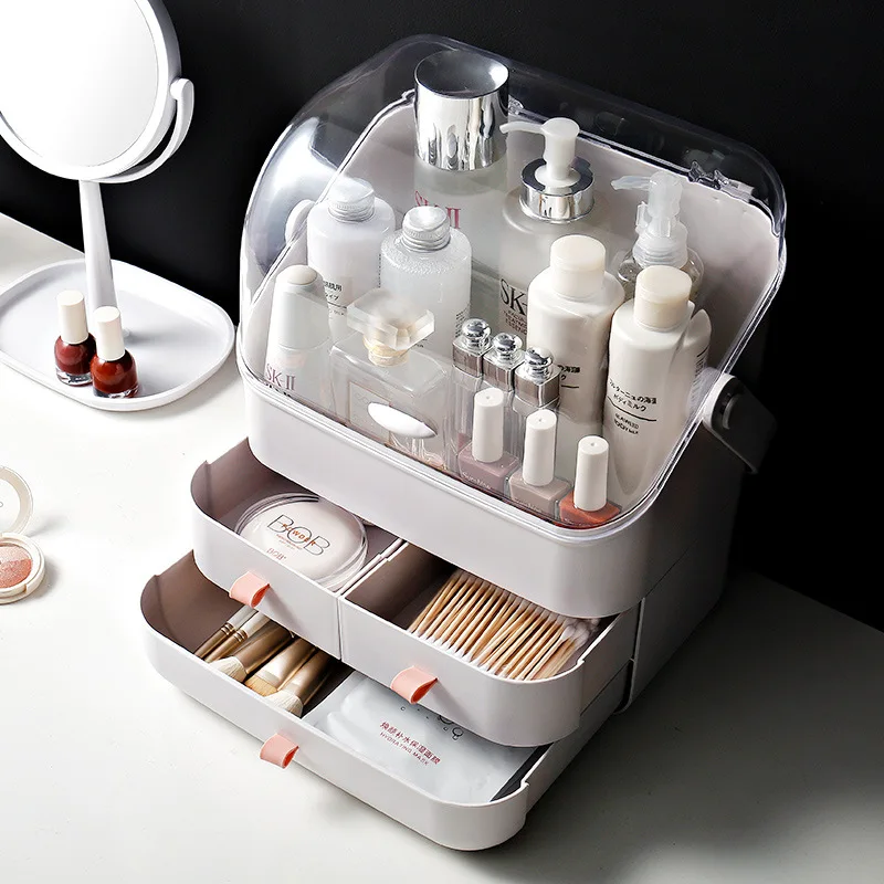 

Cosmetic Storage Plastic Box Makeup Organizer Drawer Large Capacity Jewelry Nail Polish Makeup Brush Fashion Container Portable