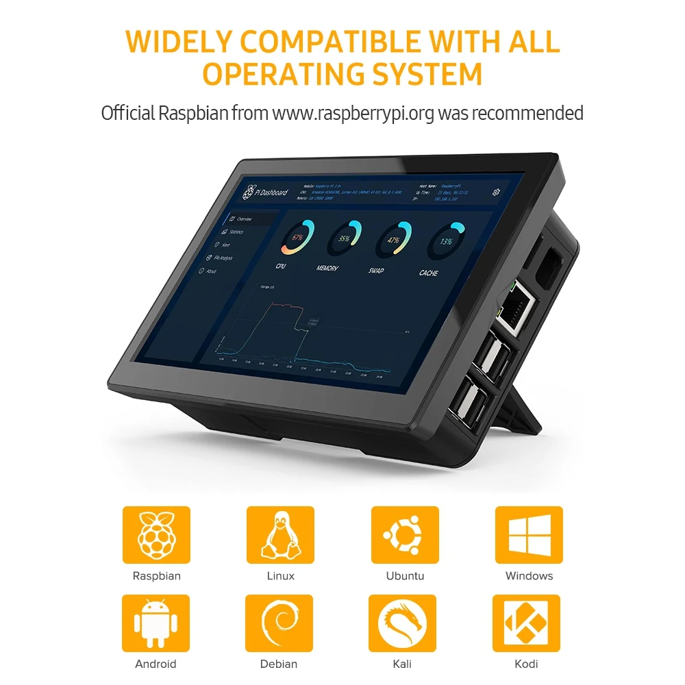 UPERFECT 7 дюймов Raspberry Pi 4 сенсорный Экран Rasberry 3 Портативный монитор RasPi 2 Нуля Дисплей