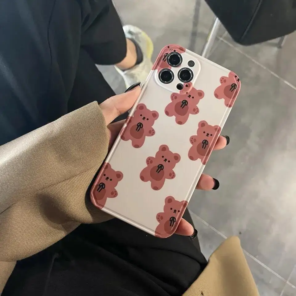 Чехол с милым бантом и медведем для iPhone 11 12 XR XS 7/8 SE 2020 силиконовый чехол новинка