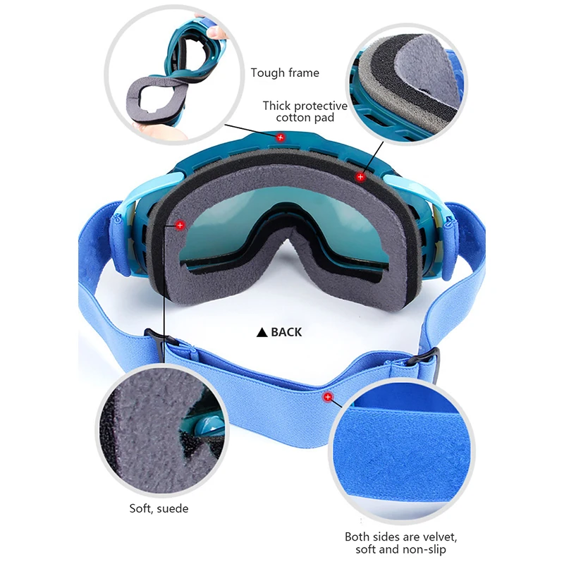 

Ski Goggles Double Layers Anti-Fog Men Women Sports Ski Glasses Snowmobile Skiing Mask Snow Goggles Ski Snowboarding Eyewear