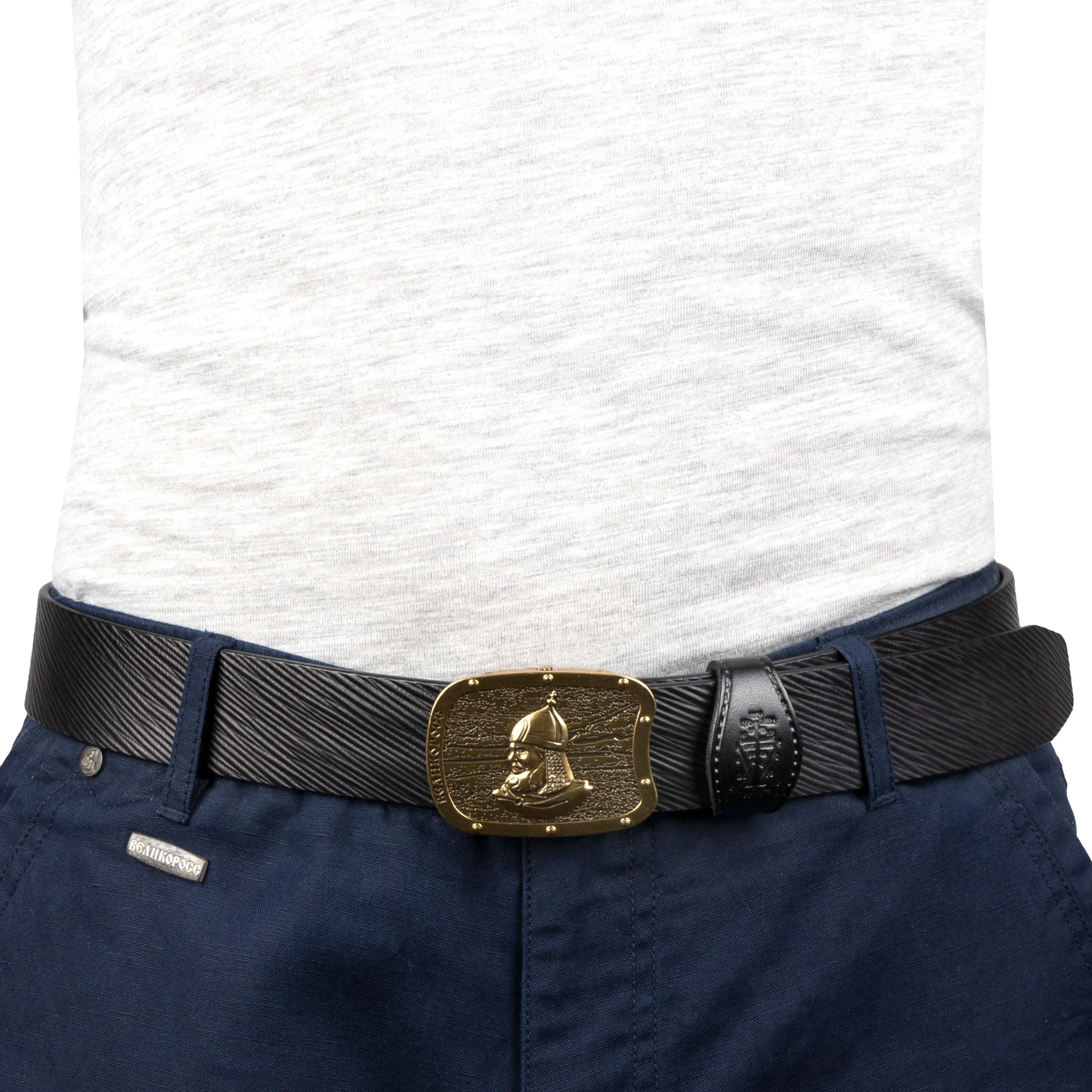 Ремень Великоросс Челябинский на бляхе автомат с подарочной коробкой.