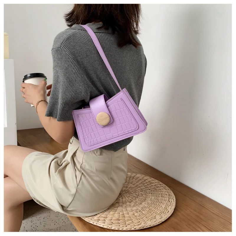

PU Fashion Women Bags Mini Handbags Female New Crocodile Pattern Handbag Shoulder Messenger Small Square Bag For Ladies Design