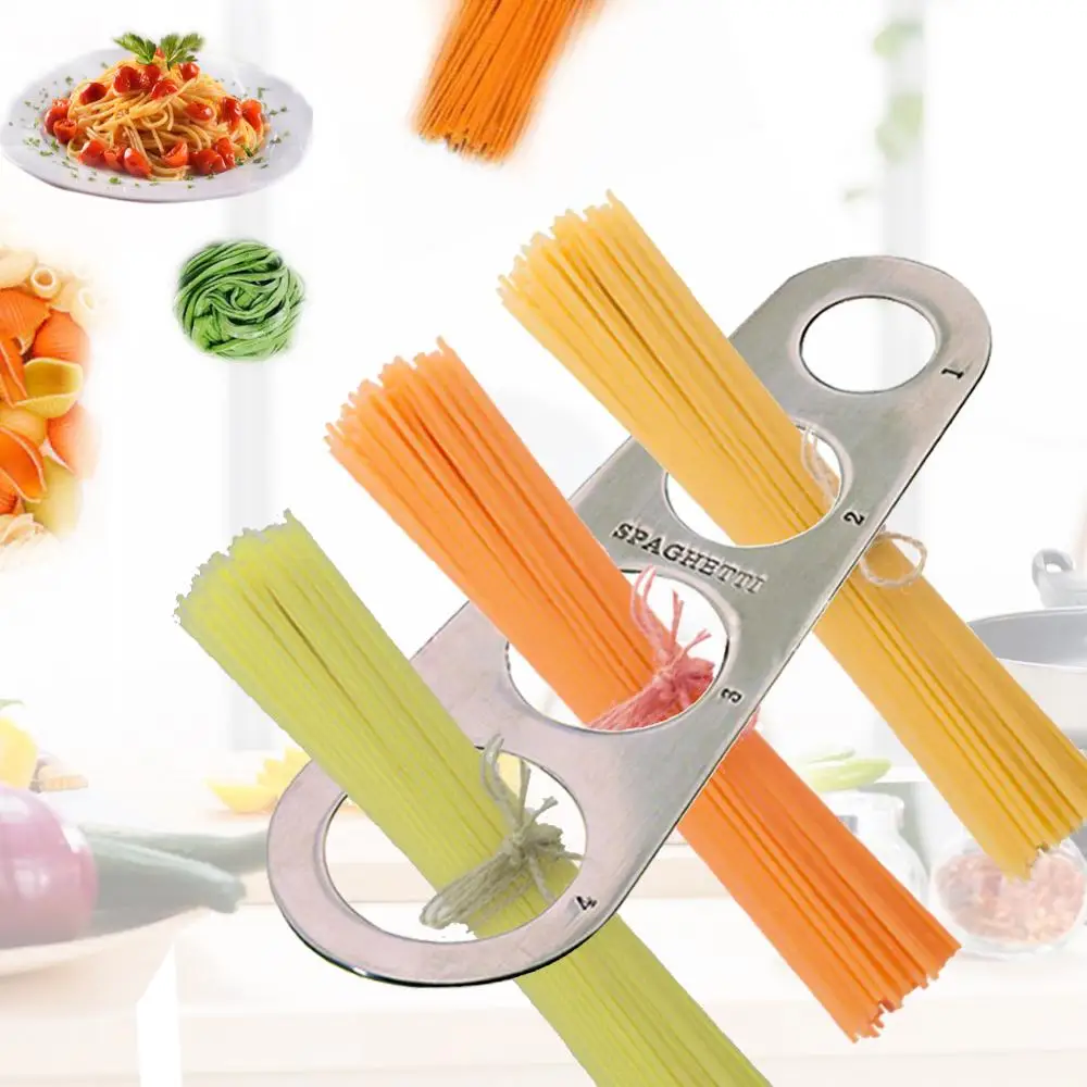 

Easy Clearing Pasta Ruler Measuring Tool 4 Serving Portion Stainless Steel Spaghetti Measurer Cooking Supplies Control Tools