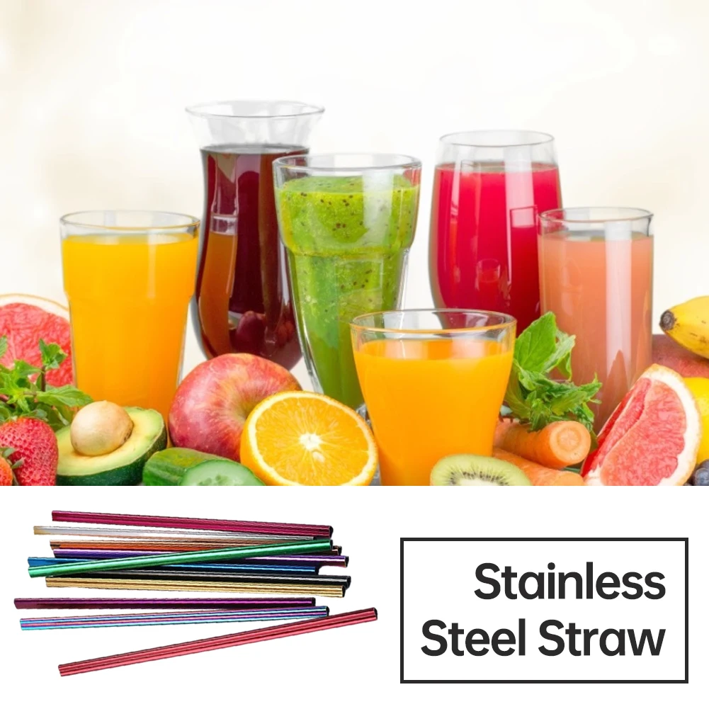 

14PCS Mixed Color Stainless Steel Straw Reusable Heart-Shaped Straw Food-Grade Milktea Eco-Friendly Drinking Straw Set For Juice