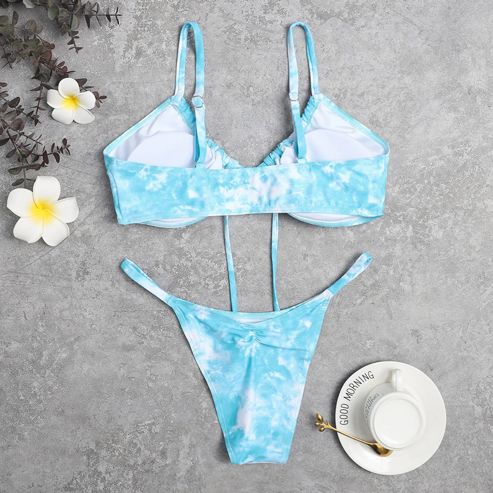 

2021 New Printed Low Waist Two Pieces Bikini Set Swimsuit Female Women Beachwear Swimwear Bather Bathing Suit Skinny Swimwear