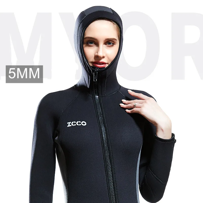 

Неопреновый гидрокостюм для подводного плавания 5 мм, Женский утепленный серфинг под водой, купальный костюм для дайвинга, комбинезон для п...