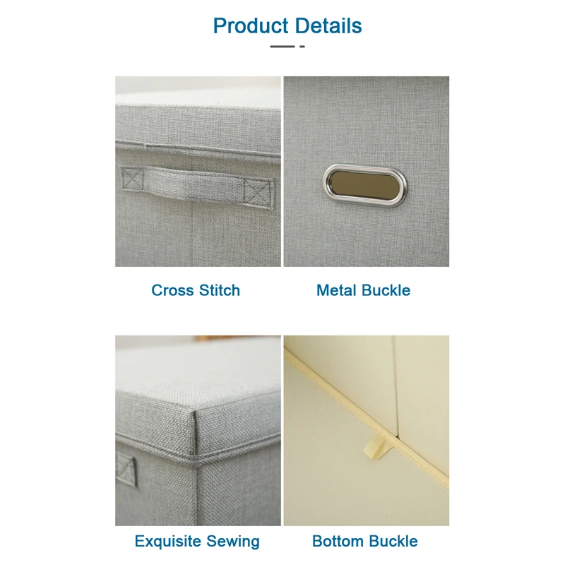 

Foldable Storage Box With Lids Underwear Socks Clothes Storage Boxes Large Capacity Home Closet Organizer Fabric Boite Rangement