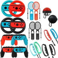2pcsset joy con case for nintendo switch controller joy con handle gameing cover grips kit elf ball bag console accessories