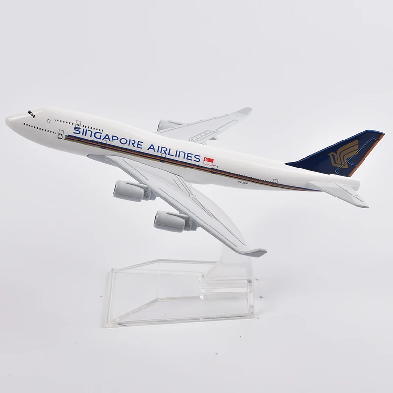 JASON TUTU 16 см авиакомпании Singapore Airlines модель самолета Боинг 747 Литые металлические