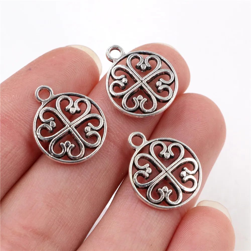 17x14 мм 20 шт бронзовые цвета Покрытые цветами Подвески ручной работы кулон: сделай