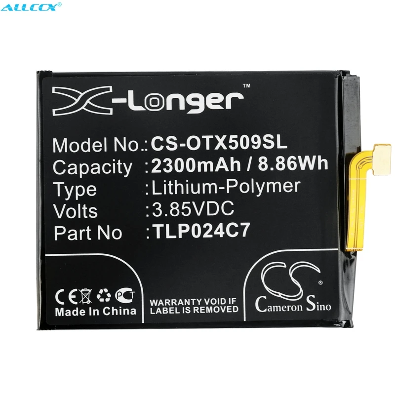 Аккумулятор Cameron Sino 2300 мАч TLP024C7 для Alcatel 1X Dual SIM LTE 5059J 5059T 5059X TCL AU5A Plus|Аккумуляторы