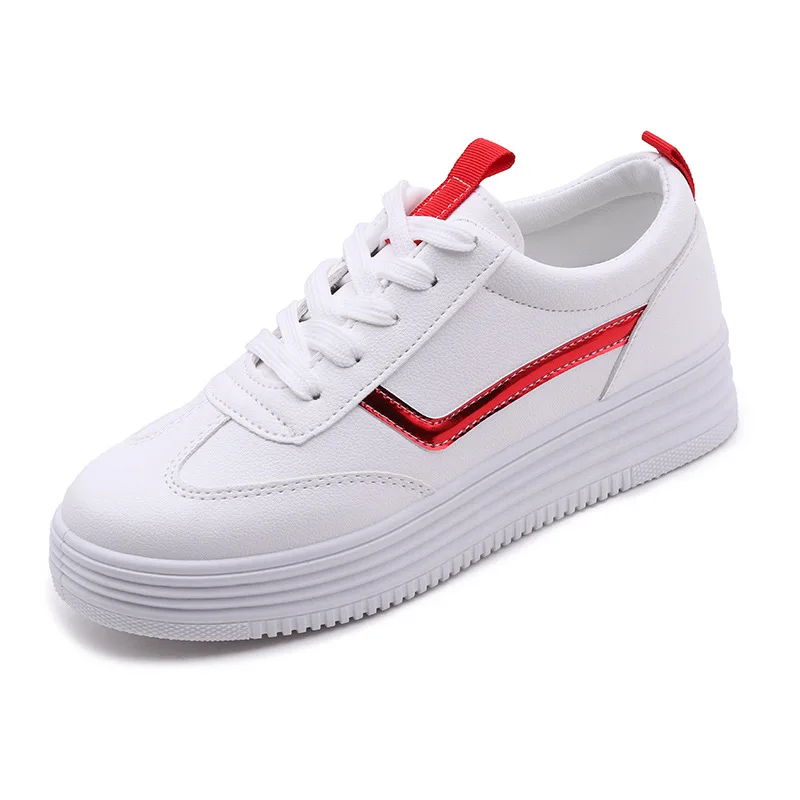 Women Shoes Autumn New Style Casual Sports Fashion Shoes Korean-style Stylish Versatile White Shoes Women's - Цвет: Красный