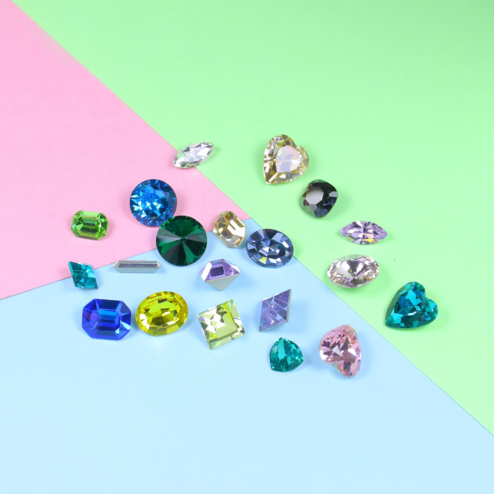 Стразы 3 10 мм разного размера разных цветов для шитья с зажимами одежды кристаллы