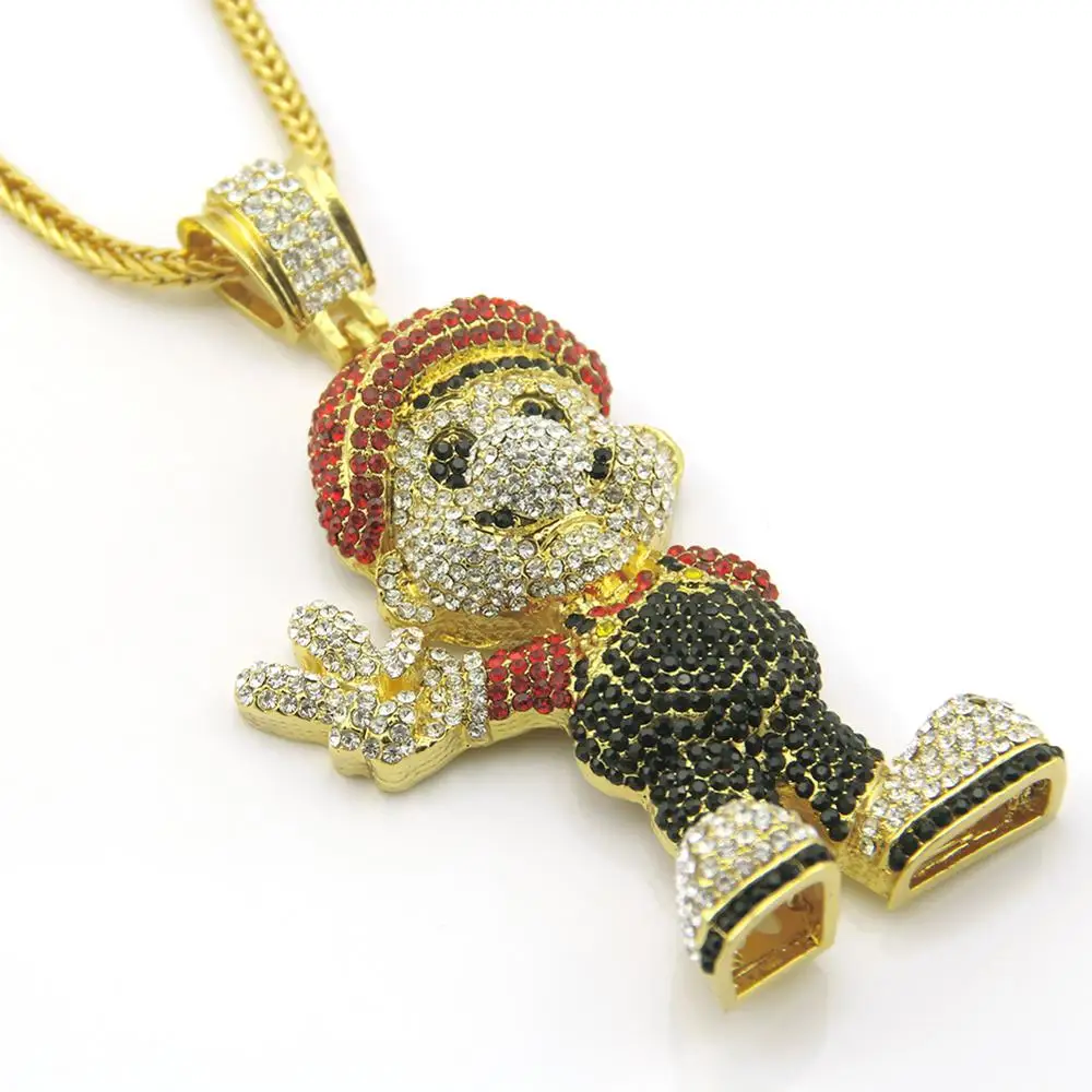 Новая мода Кристалл трехмерный мультфильм кулон хип-хоп персонаж игра тема