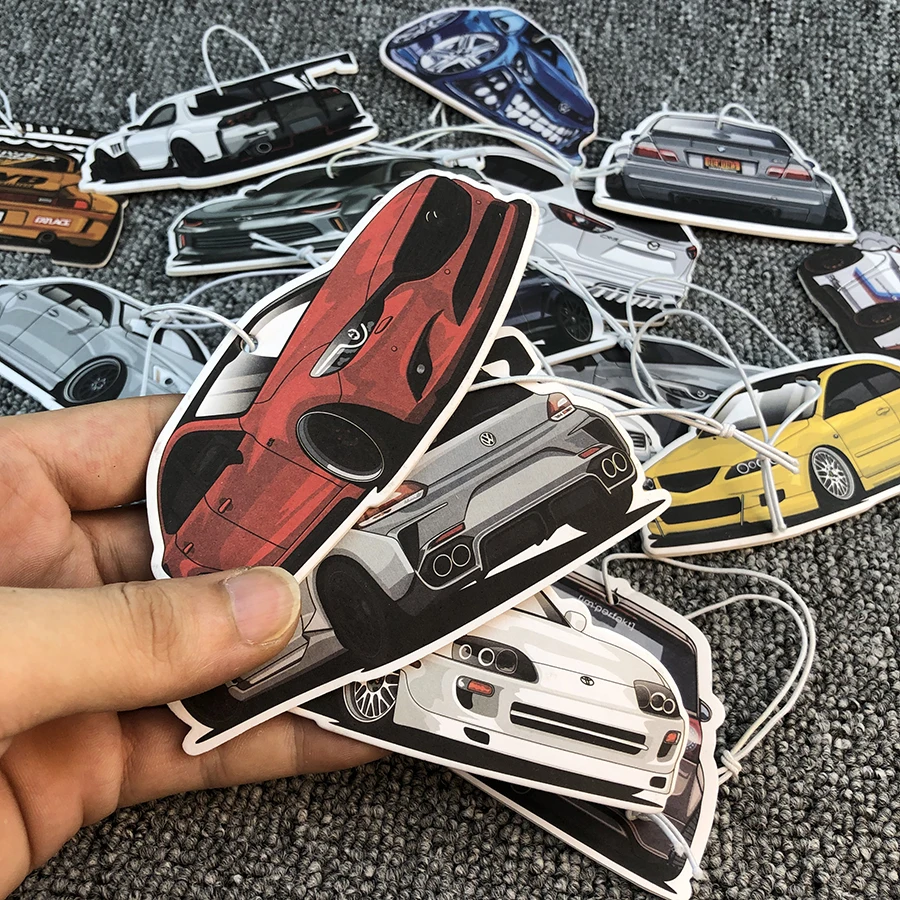 Newest 1pcs Auto Paper Hanging Car Air Freshener JDM Racing Style Rear View Mirrow Pendent Solid | Автомобили и мотоциклы