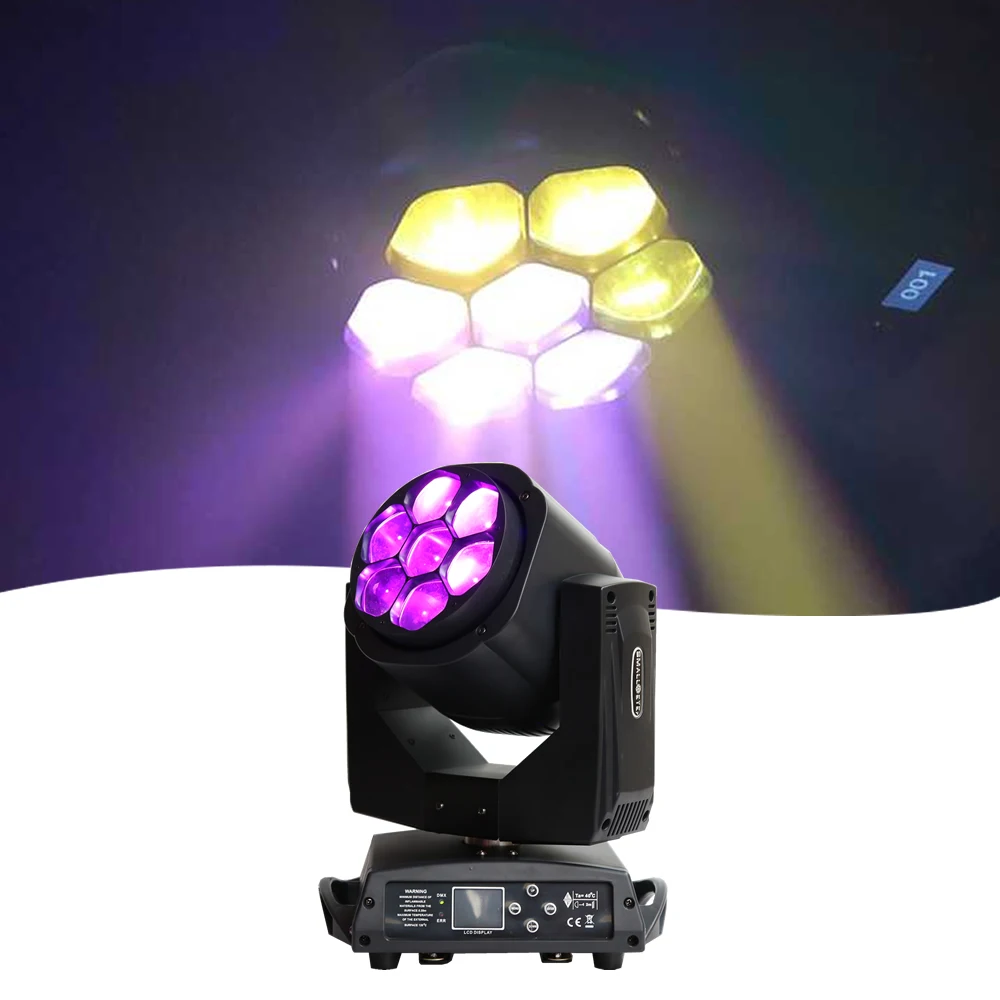 

7x15 Вт 4 в 1 RGBW светодиодные пчелиные глаза движущийся головной свет/B Eyes зум Функция луч мосветильник для сцены DJ освещение