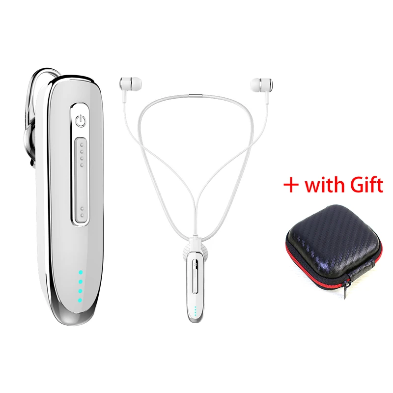 White Box Bluetooth гарнитура Handsfree Auriculares беспроводные наушники аккумулятор большой мощности Дисплей наушники с микрофоном - Цвет: White Box