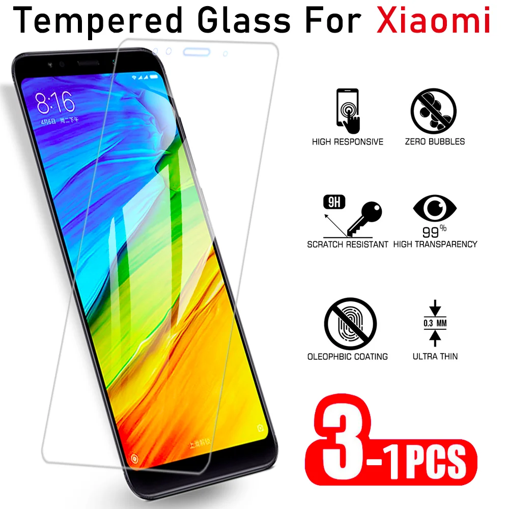 

1-3PCS Screen Film Glass For Xiaomi Redmi 5plus 6pro Glass Screen Protector on For Xiaomi Redmi Note 5 Pro 7s Protective Glass