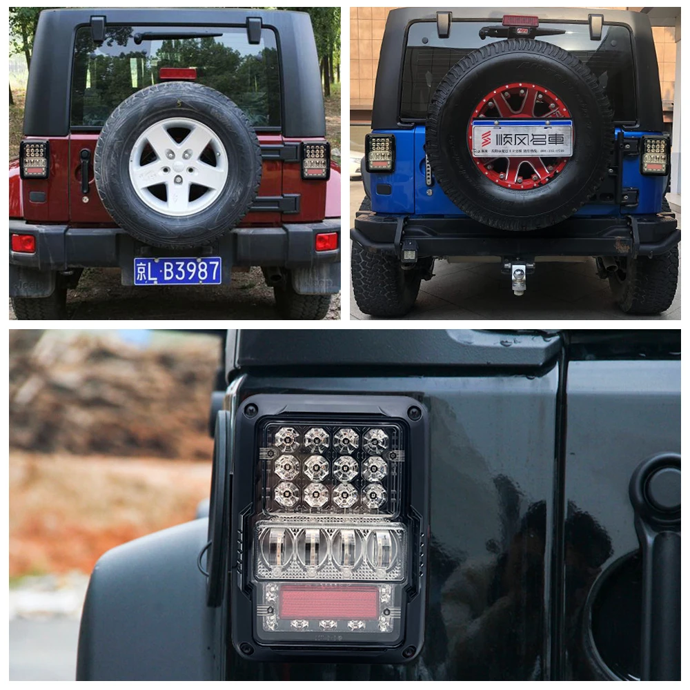 for Jeep Wrangler JK 2&amp4 Door 2007-2017 DOT LED Tail Lights USA/EU edition reverser brake turn signal Lamp Rear Assemblies | Автомобили