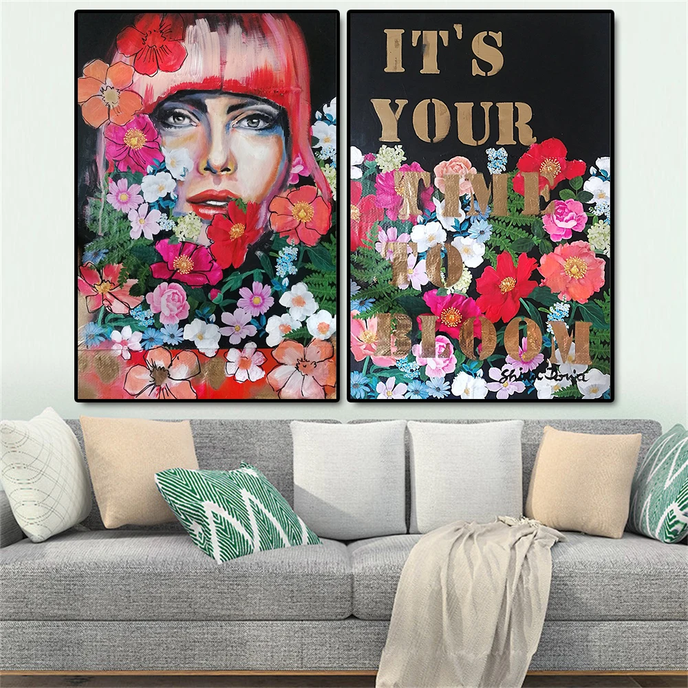 

Abstract Oil Painting Print On Canvas Painting It's YOUR Pop Art Flower Portrait Poster Wall Picture For Living Room Home Decor