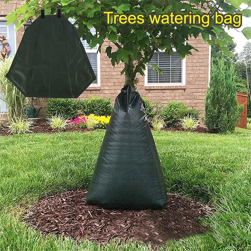 

20 Gallon Tree Drip Watering Bag Slow Release Root Water System UV-resistant Automatic Drip Watering Irrigation Bag Dark Green