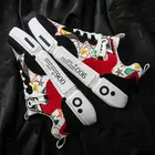 Мужские спортивные кроссовки из ПУ кожи, черные или красные