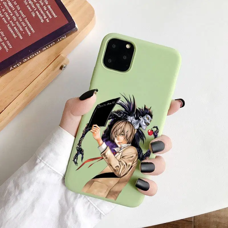 

Death Note Anime Ryuk kira Phone Case Candy Color for iPhone 6 7 8 11 12 s mini pro X XS XR MAX Plus