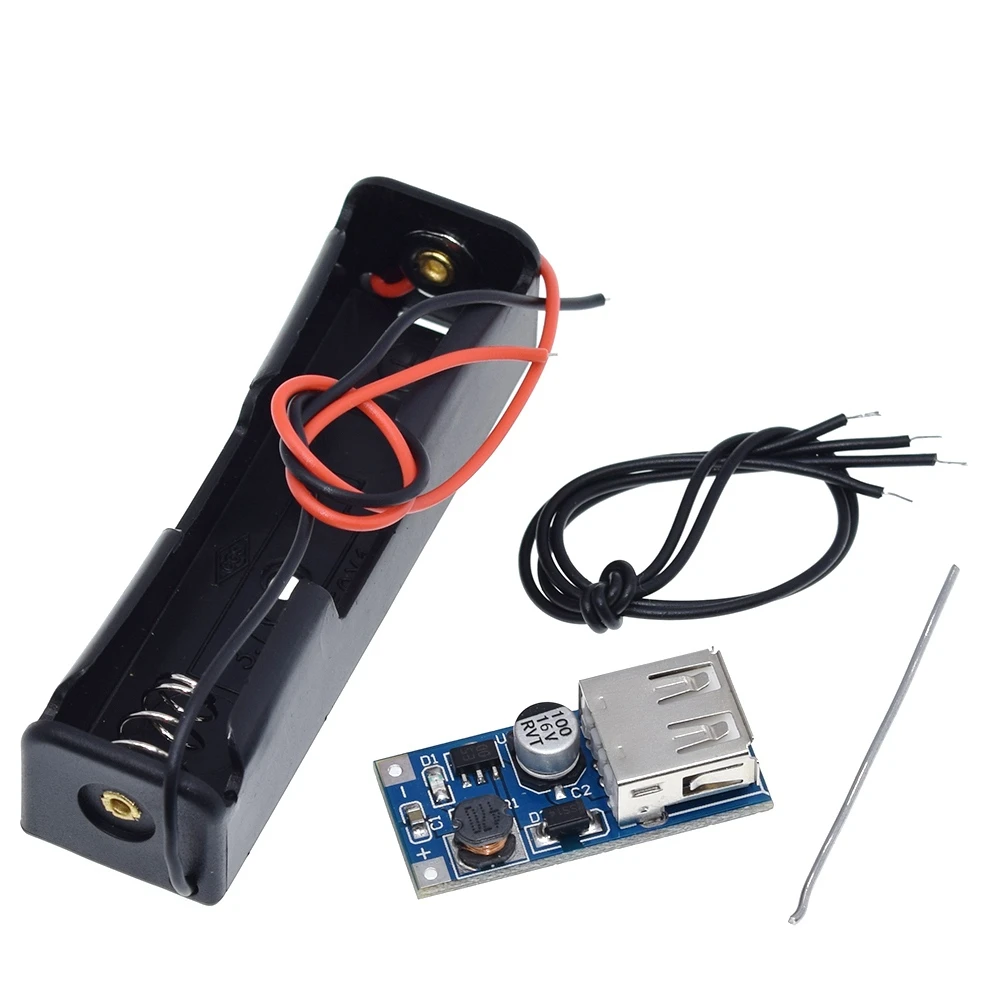 5V 1A 18650 TP4056 модуль зарядного устройства литиевой батареи DIY KIT+ 1X18650 чехол для аккумулятора+ 5V 600MA USB Мобильная плата повышения мощности