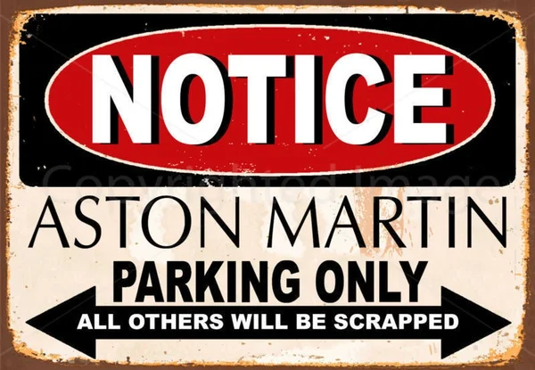 

Notice Aston Martin Parking Retro Metal Tin Sign Poster Home Garage Plate Cafe Pub Motel Art Wall Decor