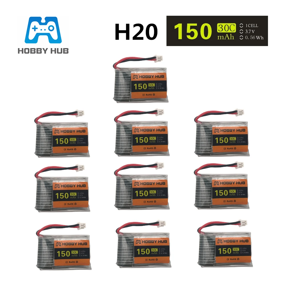 

10 шт., концентратор для квадрокоптера JJRC H20, 3,7 в, 150 мАч