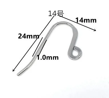 14 50pcs Hypoallergenic Surgical Stainless Steel Multi Design Blank Earring Wire Fish Hooks for DIY Earring Jewelry Making Findings - Цвет: 14