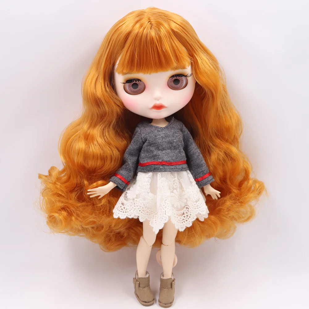 ICY Nude Blyth кукла на заказ № BL0145 оранжевый коричневый волосы индивидуальные резные губы лицо 1/6 bjd, pullip, licca, jerryberry