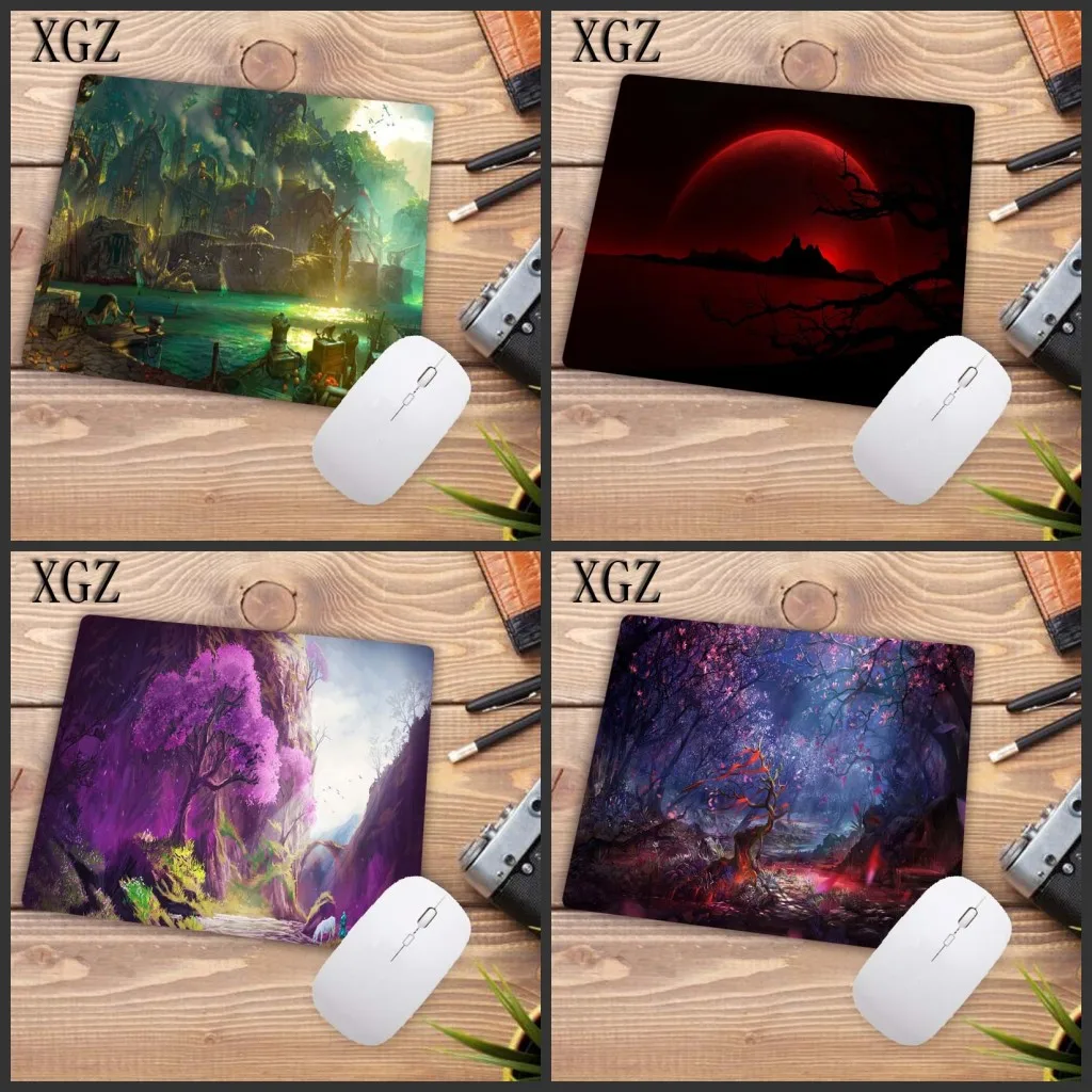 

XGZ Fantasy Art Tree Landscape Scenery Keyboard Gaming Speed Mouse Pads for Office Computer Keyboard Desk Mats Size for 22X18CM