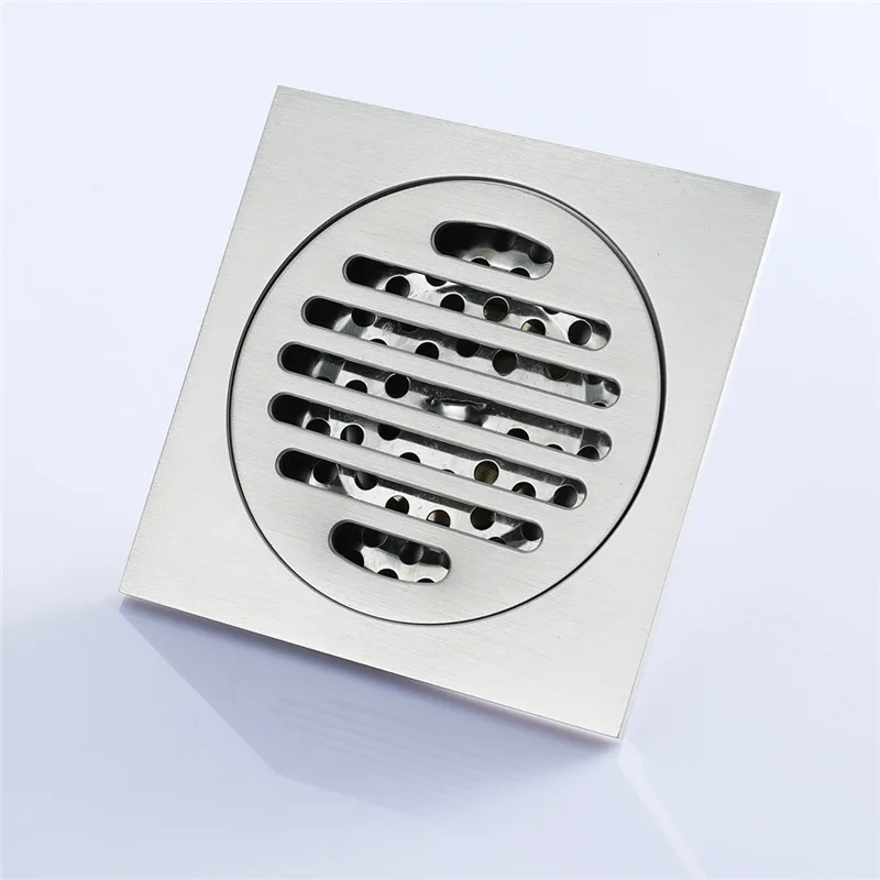 

1PC Floor Drainer Bathroom Sink Bathtub Accessories Brass Brushed Silver Square Style Waste