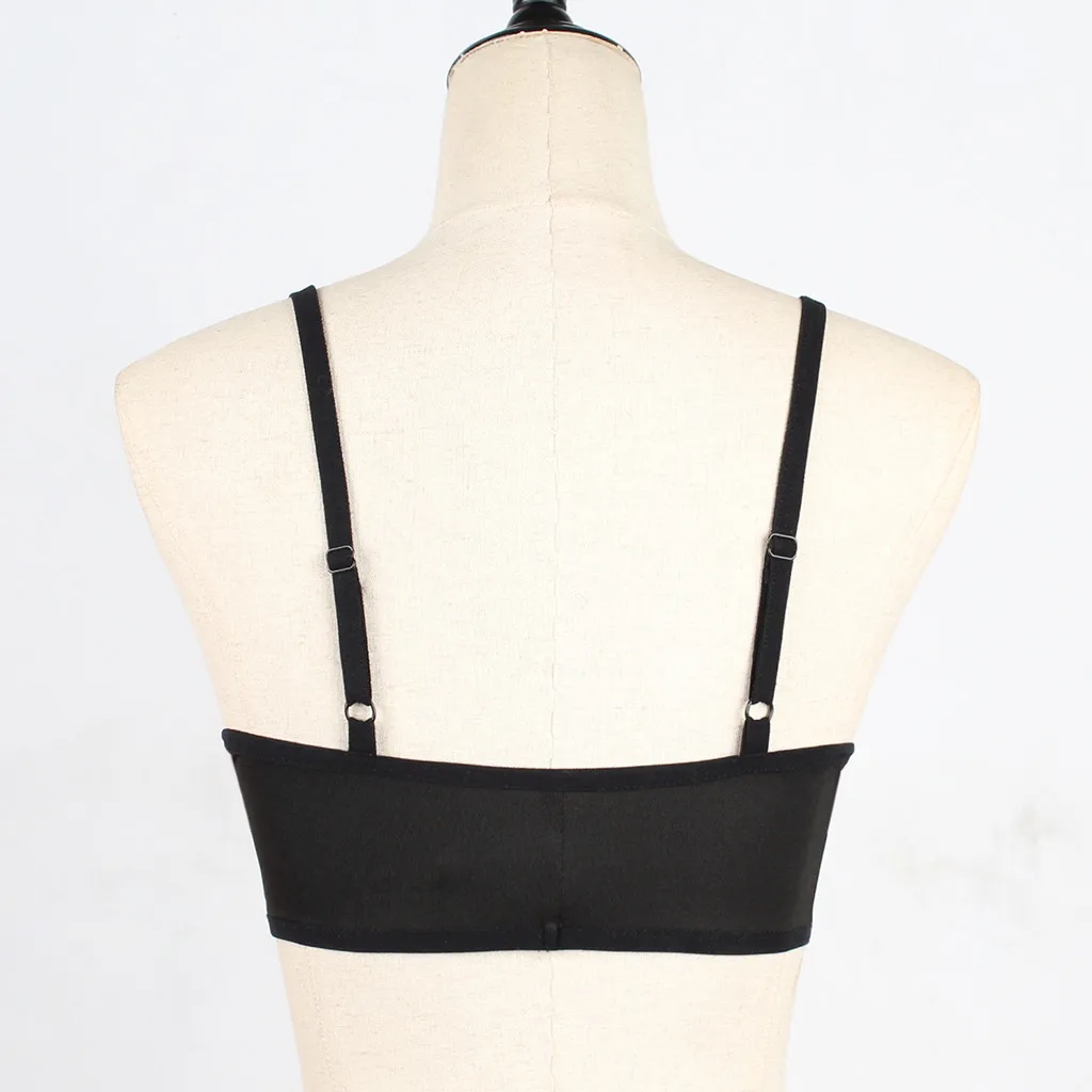 

Hot! Sexy Women Lingerie Solid Color Black Underwear Hollow Out Elastic Cage Bra Floral Lace Bandage Underwear Bustier Tops Muje
